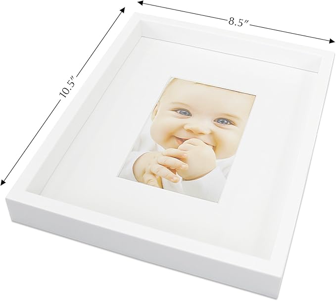 J.M.Deco Luxury Photo Frame 4 Slots Reunion Family Slogan Picture Frame with Glass Cover Selfie Gallery Collage Wall Hanging for 6x4 Photo, White & Brown Gold