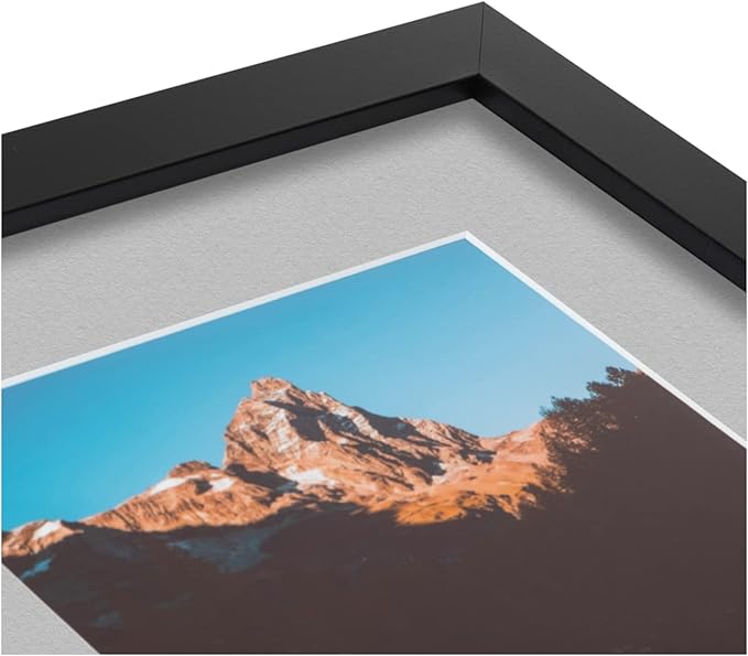 Art to Frames Double-Multimat-106-88/89-FRBW26079 Collage Photo Frame Double Mat with 2 - 5x7 Openings and Satin Black Frame