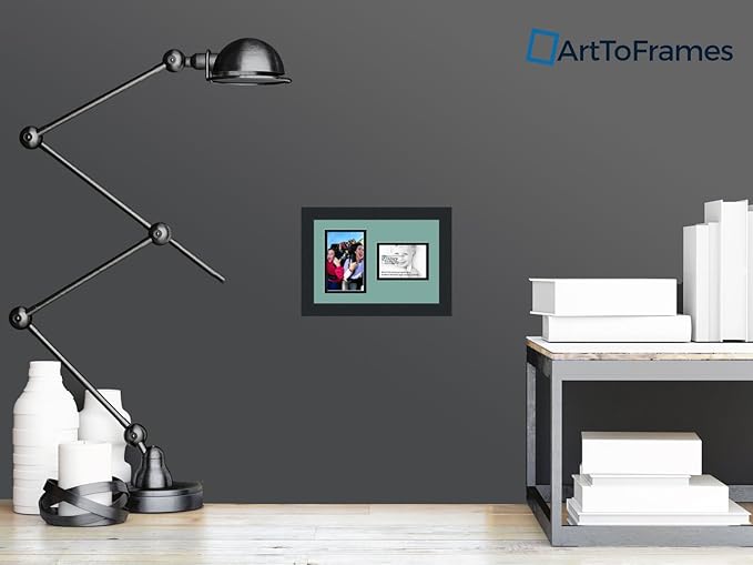 Art to Frames Double-Multimat-110-818/89-FRBW26079 Collage Photo Frame Double Mat with 1 - 3.5x5, 4x6 Openings and Satin Black Frame