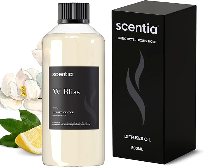 W Magic Hotel Diffuser Refill Oil Inspired by W Signature Hotel - 500 mL 16.9 fl oz - Fragrance Oil Blend Bergamot, Lemongrass & Jasmine for HVAC Diffuser