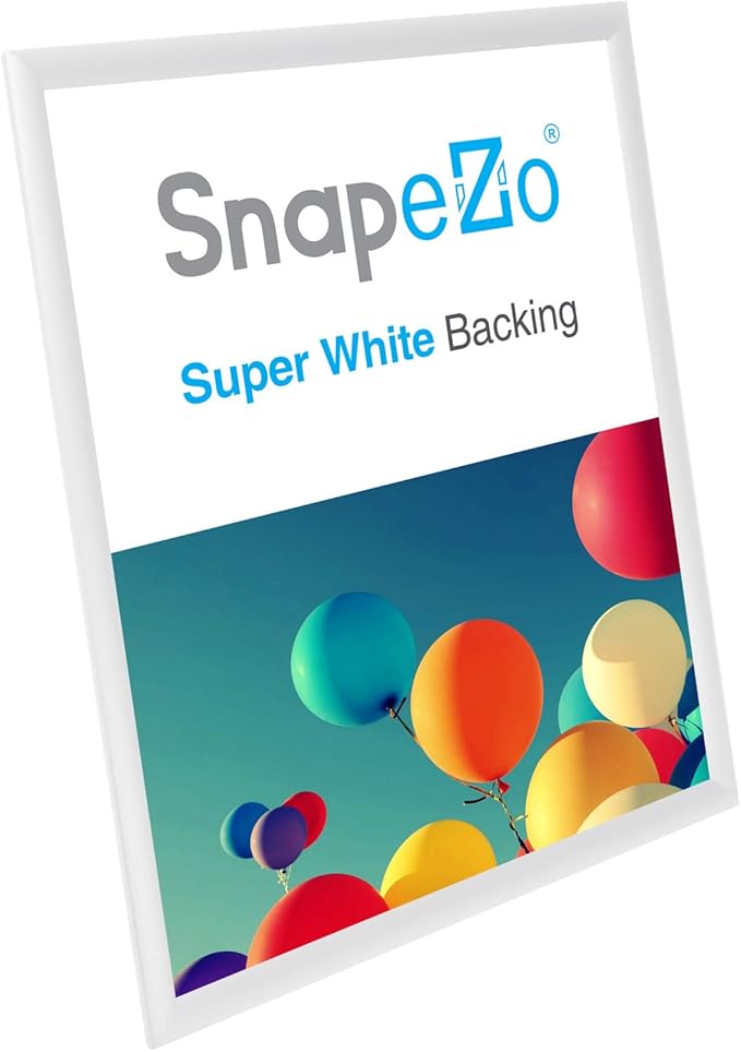 SnapeZo Poster Frame 24x30 Inches, White 1 Inch Aluminum Profile, Front-Loading Snap Frame, Wall Mounting, Sleek Series