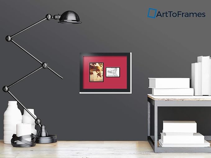ArtToFrames Collage Photo Frame Double Mat with 1 - 3.5x5, 5x7 Openings and Satin Black Frame