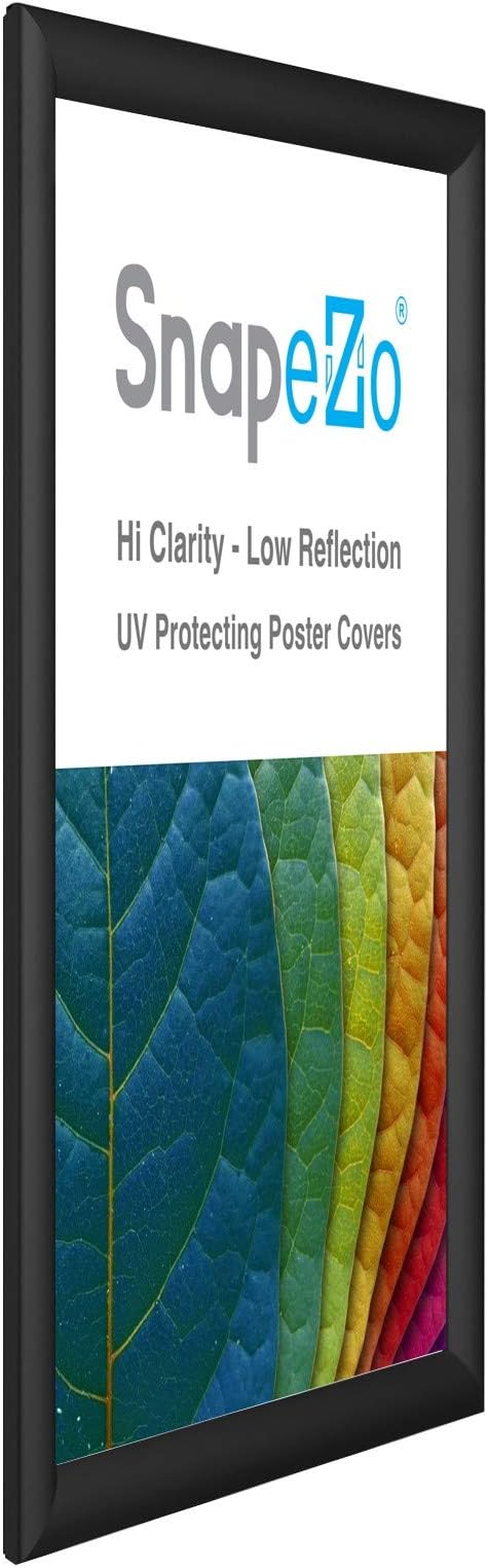 SnapeZo 16.5 x 23.4 inches (A2 Euro Size) Sleek Black Poster Frame, Front-Loading, Wall Mount, Aluminum 1" Profile, Sleek Series