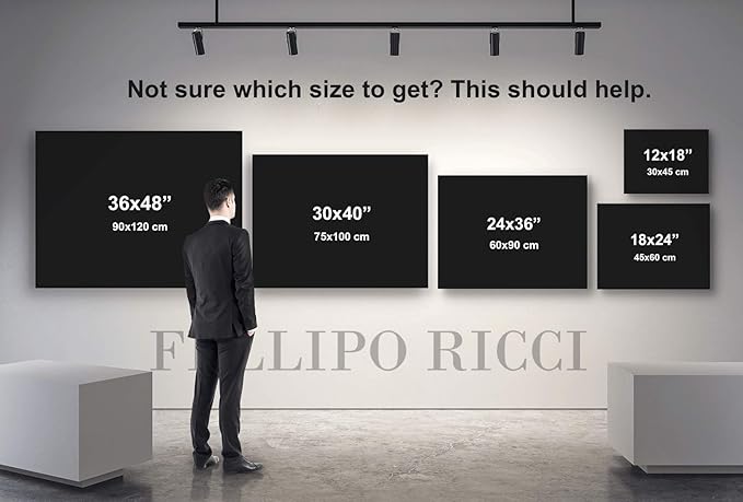 Fellipo Ricci Large Canvas Artwork - Hustle Cool Wall Art Prints Framed for Home Decor, Living Room, Office - Handmade Popular Museum Oil Painting Art Photo on Canvas (18"x24")