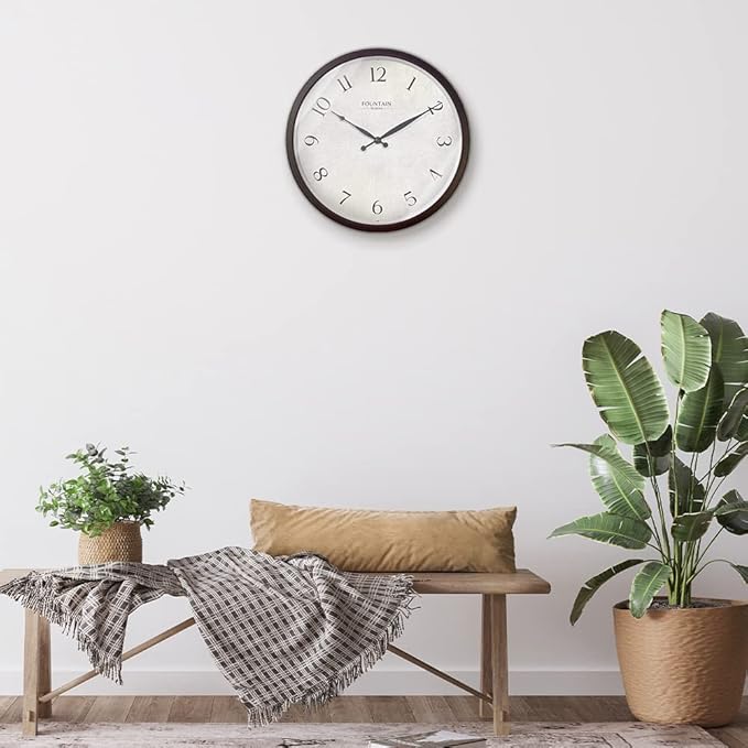 Modern Farmhouse Clock, No Ticking Silent Clock, Modern and Vintage (Oil Rubbed Bronze, 12 inch)