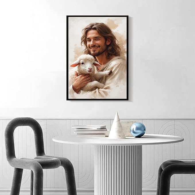 Christian Wall Art Print, Religious Scripture Biblical Decor, Faith-Based Inspirational Landscape with Cross, Digital Printed Canvas Poster for Church, Home Chapel, Prayer Room Decor