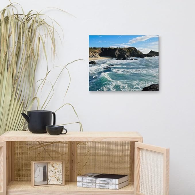 Bodega Bay Canvas Wall Art – Coastal Ocean Photography Print – California Nature Landscape Decor – Seascape Picture for Living Room or Bedroom (16x20 inches) Wrapped Canvas