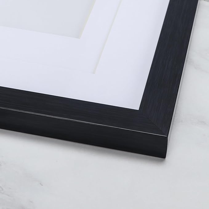 Giftgarden 11x14 Picture Frame Set of 4, Matted to 8x10 or 9x12 Photos with Double Mats, Display 14x11 Poster without Mat, Wall or Tabletop, Black