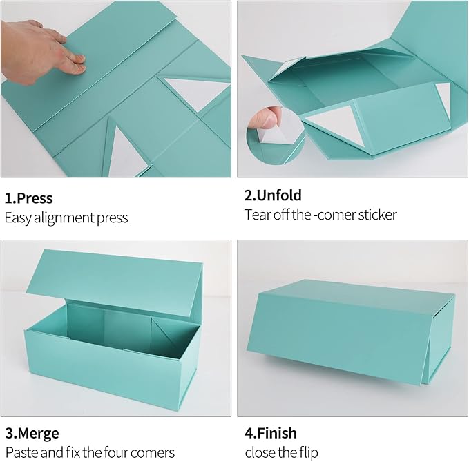 Gift Box 10" x 6" x 3" with Magnetic Closure Lid Gifts Boxs for Presents,Bridesmaid Gifts Boxe,Cute Box,Birthday Gift Boxes,Luxury for Gifts Packaging, Magnetic Gift Boxe for Wrapping Gifts (Light Blue)