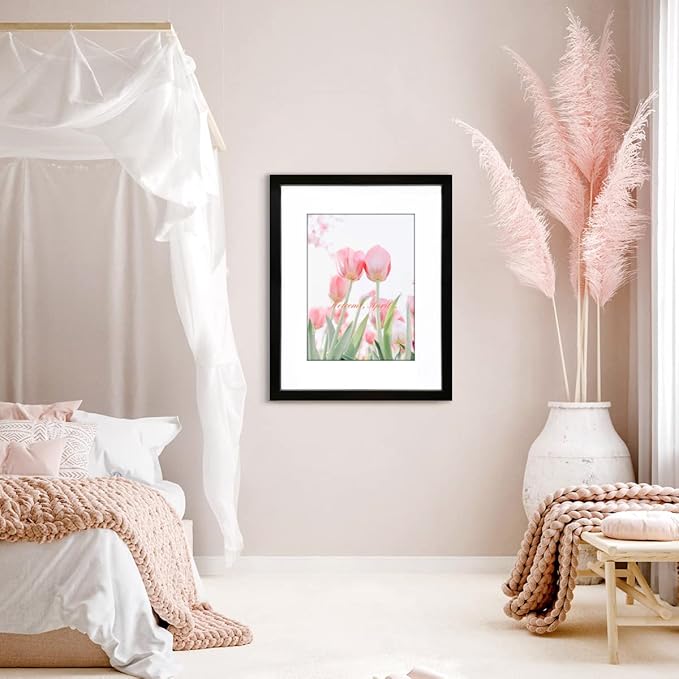 THREELOVE 17x22 Frame Black, Display Picture 12x18 with mat or 17x22 Without mat, Photo Poster Picture Frame Wall Mounting Home Decor, 1-PCS