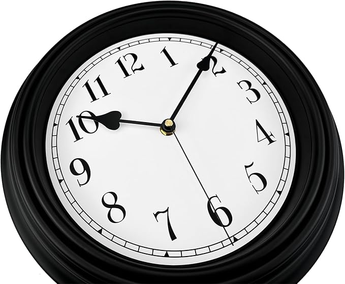 Retro Wall Clock, 10 Inch Vintage Silent Non Ticking Classic Clocks, Easy to Read, Quality Quartz Clock Battery Operated, Decorative Bedroom, Kitchen