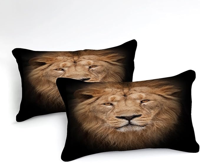Black Lion Comforter Set African Animal Bedding Comforter 3D Lion Cheetah Safari Wild Animal Theme Forest King Lion Bedroom Set King Size Bed Set
