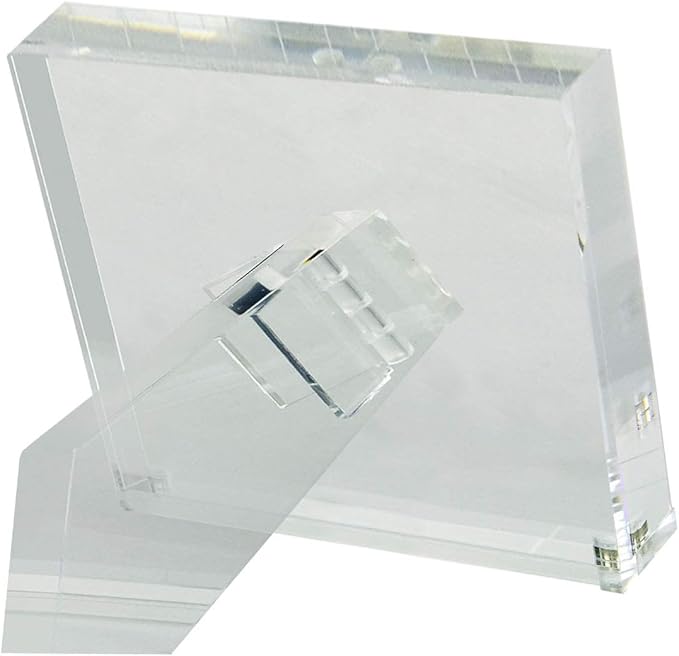 TIZO Design Vertical 5x5 Lucite Picture Frame, Durable 1 Inch Thick Clear Lucite & Magnetic Closures, Elegant & Practical Boutique Quality Photo Frame (Multiple Colors Available)