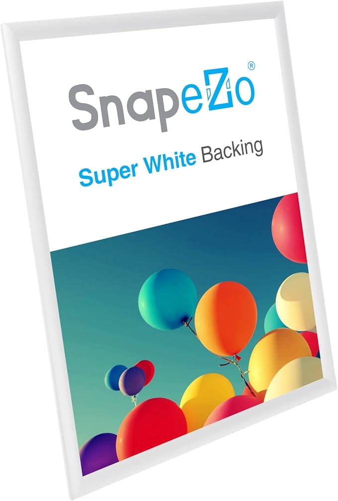 SnapeZo 16.5 x 23.4 (A2 Euro Size) White Poster Frame, Front-Loading, Wall Mount, Aluminum 1" Profile, Sleek Series