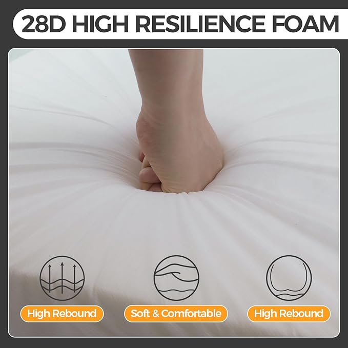 Outdoor Chair Cushion 18 x 18 x 3 Inch, Waterproof & 3-Year Fade Resistant Patio Furniture Cushions, Removable Cover and Adjustable Ties for Garden Sofa Couch (Dark Gray)