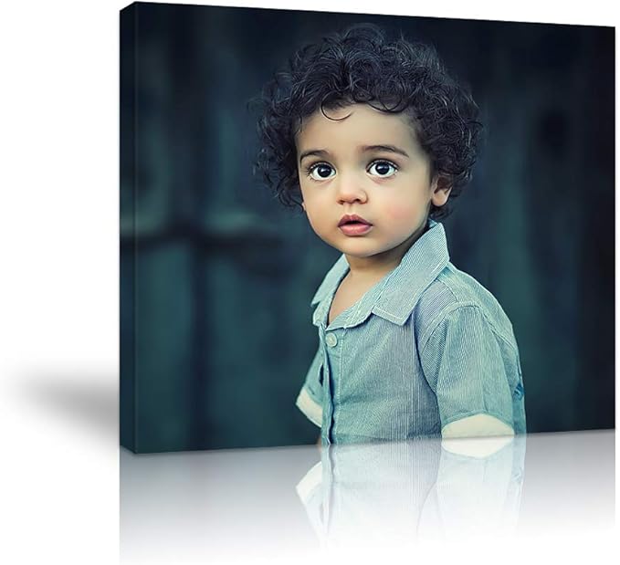 Looife Custom Wall Art Prints from Your Photo on 16x12in Canvas Personalized Wall Decor Paintings with Solid Wood Frame for Living Room Bedroom Kitchen and Office Ready to Hang