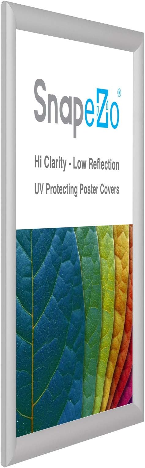 SnapeZo 16.5 x 23.4 (A2 Euro Size) Silver Poster Frame, Front-Loading, Wall Mount, Aluminum 1" Profile, Sleek Series