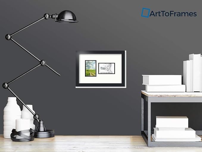 ArtToFrames Collage Photo Frame Double Mat with 2 - 4x6 Openings and Satin Black Frame
