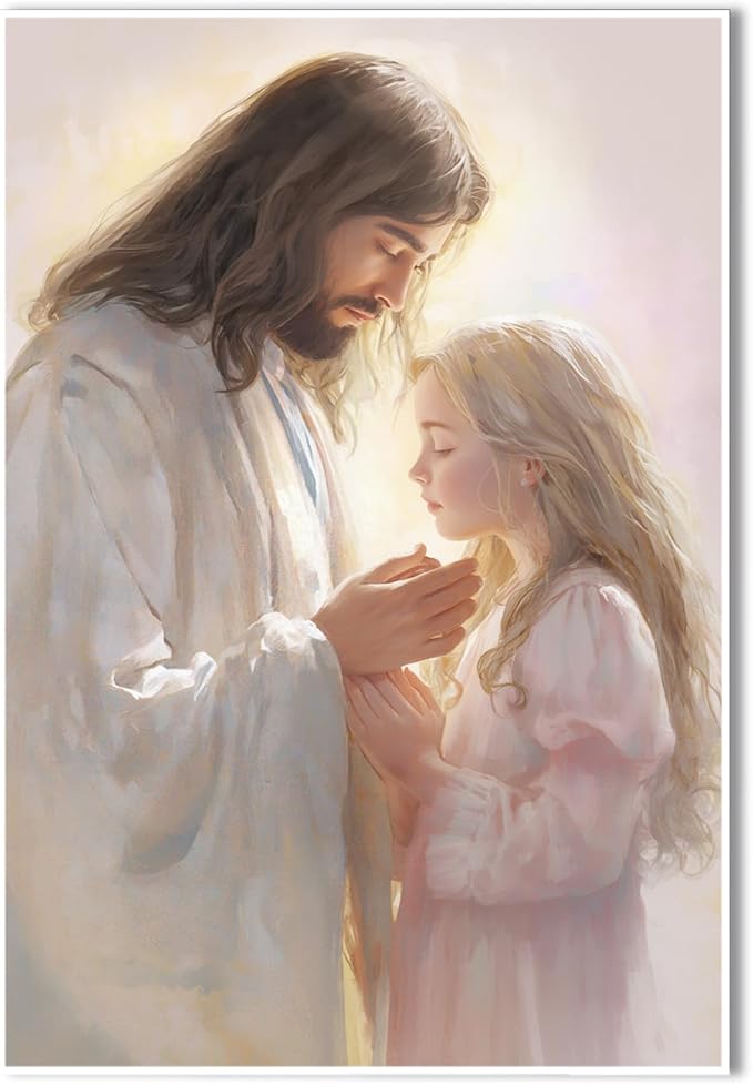 Christian Wall Art Print, Religious Scripture Biblical Decor, Faith-Based Inspirational Landscape with Cross, Digital Printed Canvas Poster for Church, Home Chapel, Prayer Room Decor