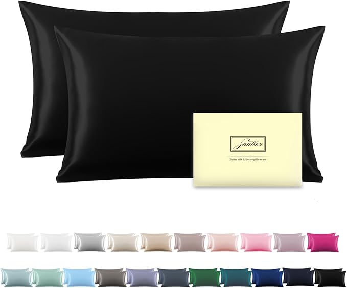 Silk Pillowcase for Hair and Skin,Soft,Breathable and Sliky 100% Silk Pillowcases King Set of 2,Both Sides Natural Mulberry Silk Pillow Cases with Hidden Zipper(King Size 20"X 36",2pcs)
