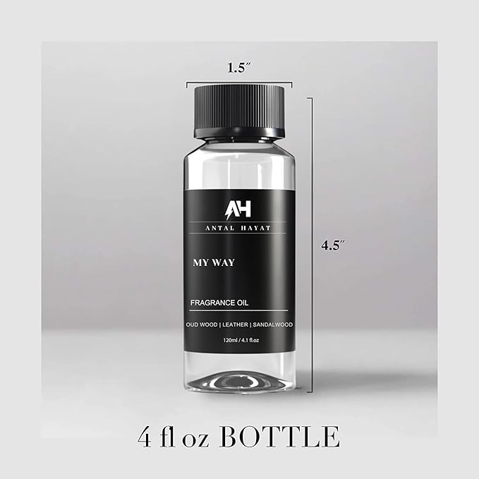 Hotel Scents My Way 120mL Essential Oil Scent Diffusers - Antal Hayat - Home Luxury Scents - Lemon, Comforting Sandalwood, Warm Cedarwood & Pretty Iris - Diffuser Oil Blends for Aromatherapy