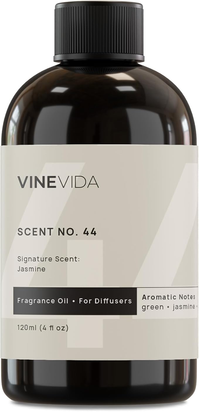 VINEVIDA [4 Fl Oz] Jasmine Fragrance Oil for Cold Air Diffusers, Essential Oils for Diffuser Oil Refill & Air Freshener Room Spray