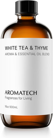 AromaTech White Tea and Thyme Aroma Essential Oil Blend: Luxury Hotel Inspired Aromatherapy with Tea Leaf, Fresh Thyme & Amber for Ultrasonic Diffusers & Nebulizers - 16 fl oz, 500 mL