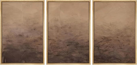 MUDECOR Framed Canvas Print Wall Art Minimalist Earthy Neutral Brown Abstract Illustrations Realism Decorative for Living Room, Bedroom, Office - 24"x36"x3 Natural