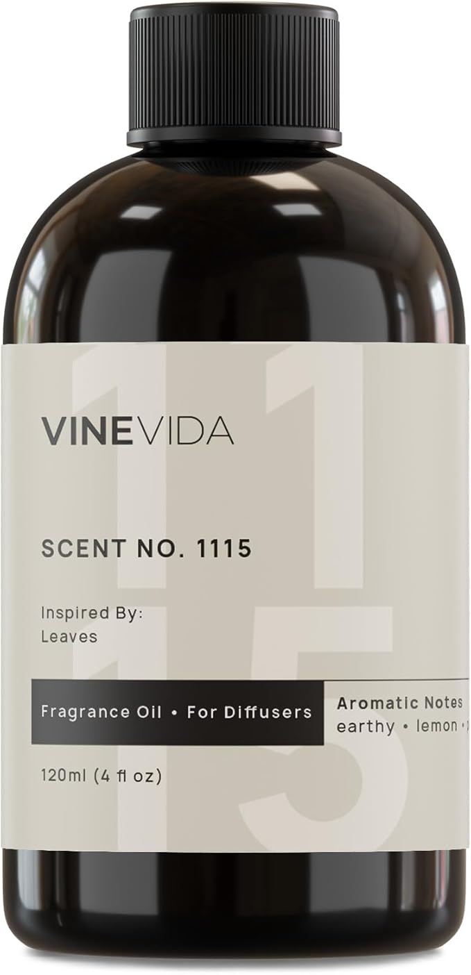 VINEVIDA [4 Fl Oz] Scent NO. 1115 Fragrance Oil for Cold Air Diffusers, Aromatic Notes of Earthy Musk Pine Lemon, Essential Oils for Diffuser Oil Refill & Air Freshener Room Spray