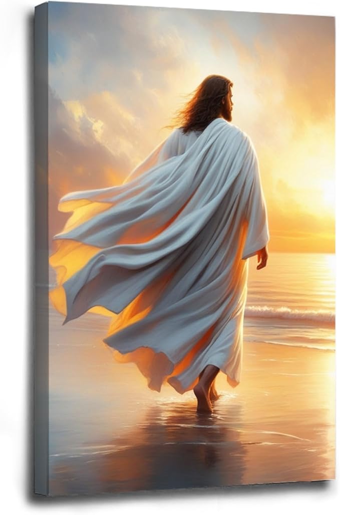 Christian Wall Art Print, Religious Scripture Biblical Decor, Faith-Based Inspirational Landscape with Cross, Digital Printed Canvas Poster for Church, Home Chapel, Prayer Room Decor