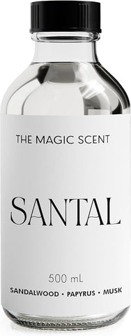 Santal Diffuser Oil - Fragrance Oil Scent - Cold-Air & Ultrasonic Santal Essential Oil - Aroma Diffuser Oils Scents for Home - Sandalwood, Musk & Cardamom - 16.9 fl oz, 500 mL