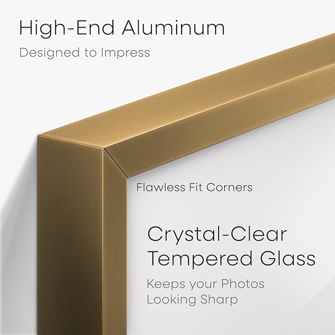 Homeforia A5 Picture Frame Bronze, High End Metal 5.8 x 8.3 Frame Matted to 4.1 x 5.8 Photo, A5 Frame with Mat A6 Art, 5.8x8.3 Poster Frames, 8.3x5.8 Display Frames, Tempered Glass, Wall Kit, Set of 1