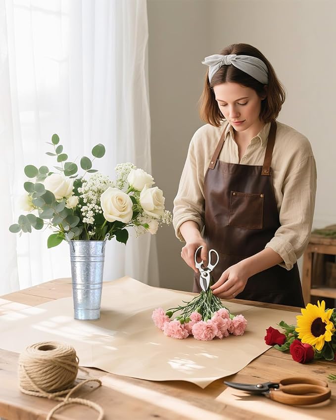 12 Inch Galvanized Flower Buckets - 8 PCS Galvanized Metal Vases for Flowers Tin Flower Holders for Home Decor Wedding Centerpieces Indoor Outdoor Use