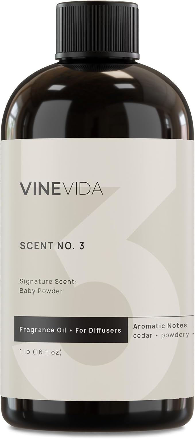 VINEVIDA [16 Fl Oz] Baby Powder Fragrance Oil for Cold Air Diffusers, Essential Oils for Diffuser Oil Refill & Air Freshener Room Spray