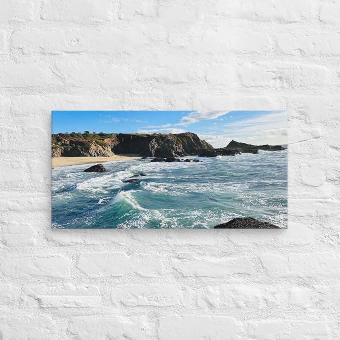 Bodega Bay Canvas Wall Art – Coastal Ocean Photography Print – California Nature Landscape Decor – Seascape Picture for Living Room or Bedroom (12x24 inches) Wrapped Canvas