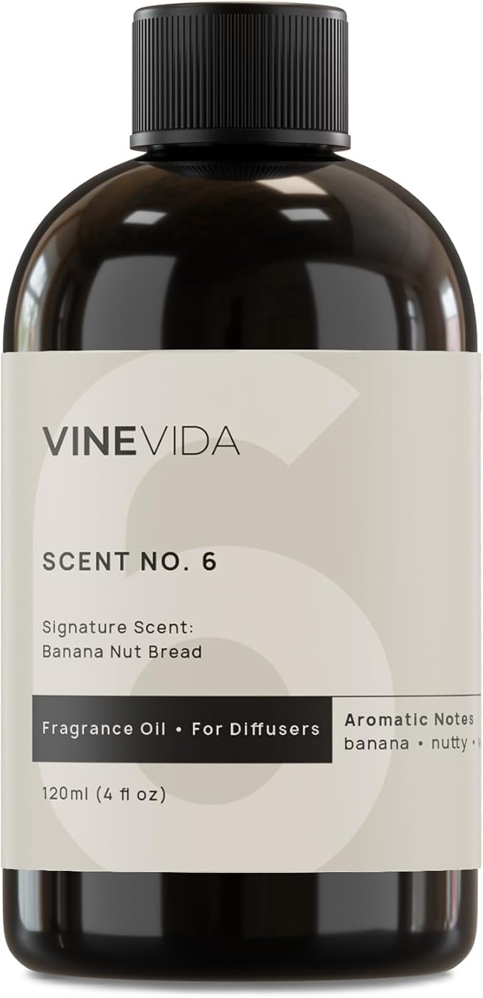 VINEVIDA [4 Fl Oz] Banana Nut Bread Fragrance Oil for Cold Air Diffusers, Essential Oils for Diffuser Oil Refill & Air Freshener Room Spray