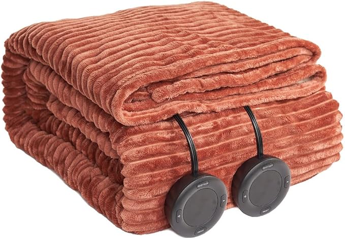 Heated Blanket King Size 100"x90",ETL Certification-6 Heating Levels Electric Blanket&1-10 Hour Auto Off,Heating Blanket with Dual Controller (RED)
