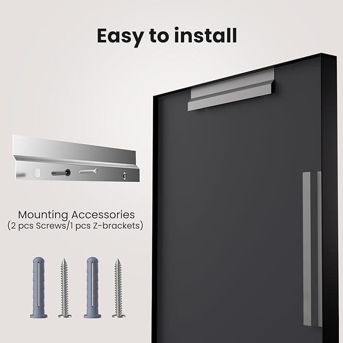 LOAAO Black Bathroom Mirror 28"X32" for Wall, Rectangle Bathroom Vanity Mirror, Hangs Vertically or Horizontally, Easy to Install, Modern Design