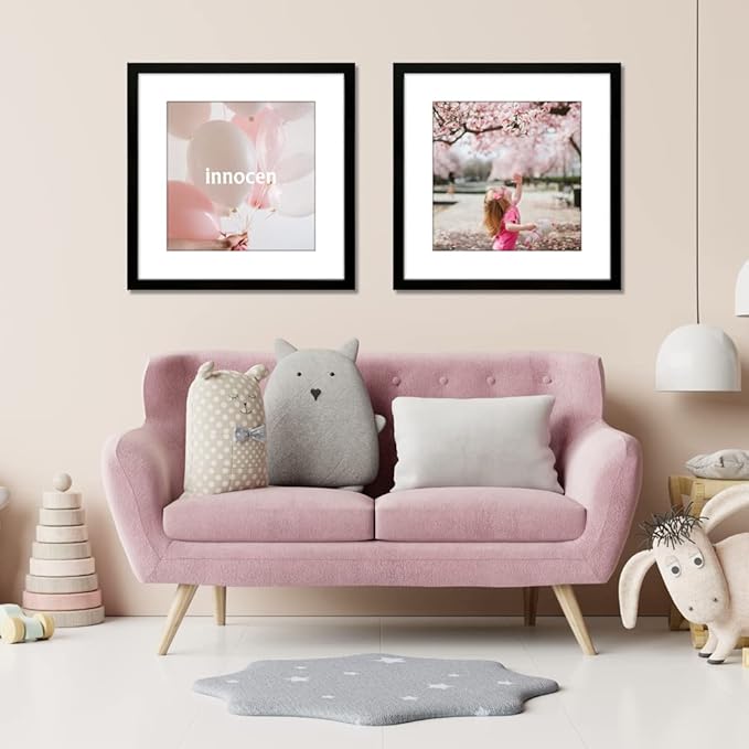 THREELOVE 22x22 Frame Black, Display Picture 18x18 with mat or 22x22 Without mat, Photo Poster Picture Frame Wall Mounting Home Decor, 3 PCS