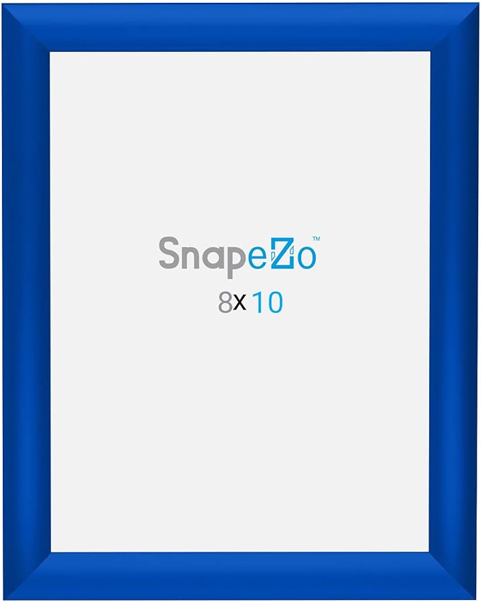 SnapeZo Photo Frame 8x10 Inches, Blue 1 Inch Aluminum Profile, Front-Loading Snap Frame, Wall Mounting, Sleek Series