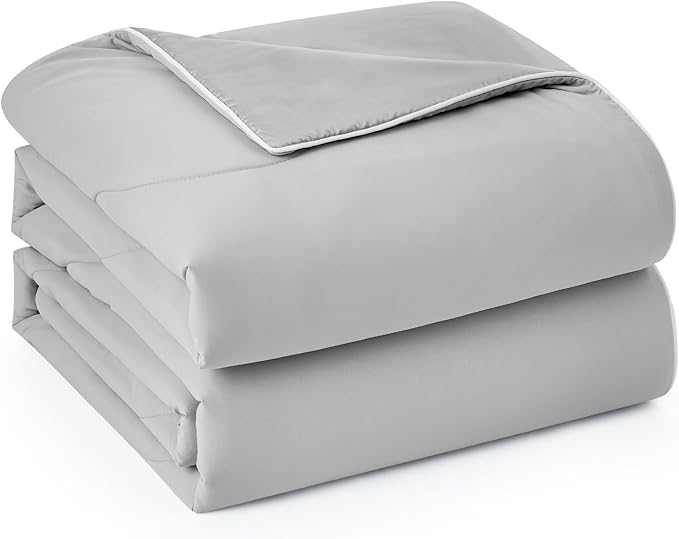 Snuggle Sac Cooling Comforter Twin Size, Breathable Cooling Blankets for Hot Sleepers and Night Sweats, Summer Comforters for Twin Size Bed, Soft Lightweight Blankets,68x90 Inches, Cool Gray