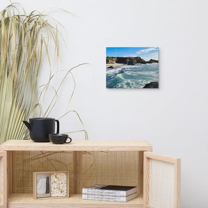 Bodega Bay Canvas Wall Art – Coastal Ocean Photography Print – California Nature Landscape Decor – Seascape Picture for Living Room or Bedroom (11x14 inches) Wrapped Canvas