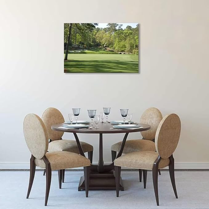 Augusta National Golf Course Wall Art for Living Room Bedroom Bathroom Home Decorations - Augusta Golf Course Picture Poster Framed Artwork Canvas Prints Ready to Hang(18''H x 24''W)
