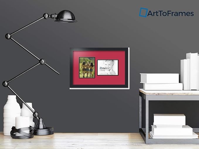 Art to Frames Double-Multimat-775-762/89-FRBW26079 Collage Photo Frame Double Mat with 2 - 6x8 Openings and Satin Black Frame