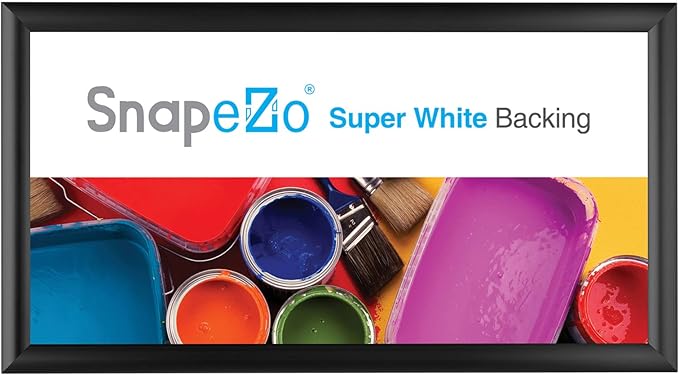 SnapeZo Poster Frame 10x20 Inches, Black 1 Inch Aluminum Profile, Front-Loading Snap Frame, Wall Mounting, Sleek Series