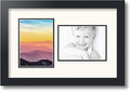 Art to Frames Double-Multimat-106-824/89-FRBW26079 Collage Photo Frame Double Mat with 2 - 5x7 Openings and Satin Black Frame