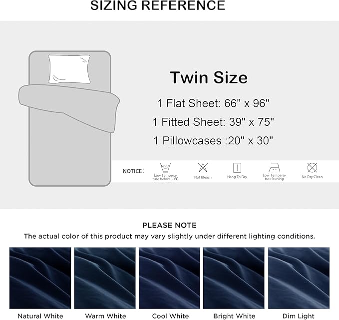 Talasily Linen Sheets- California King Size Sheets Set,Blend from Linen Cotton Bedsheets,All Seasons Soft Breathable 4 Piece Set-Navy Blue