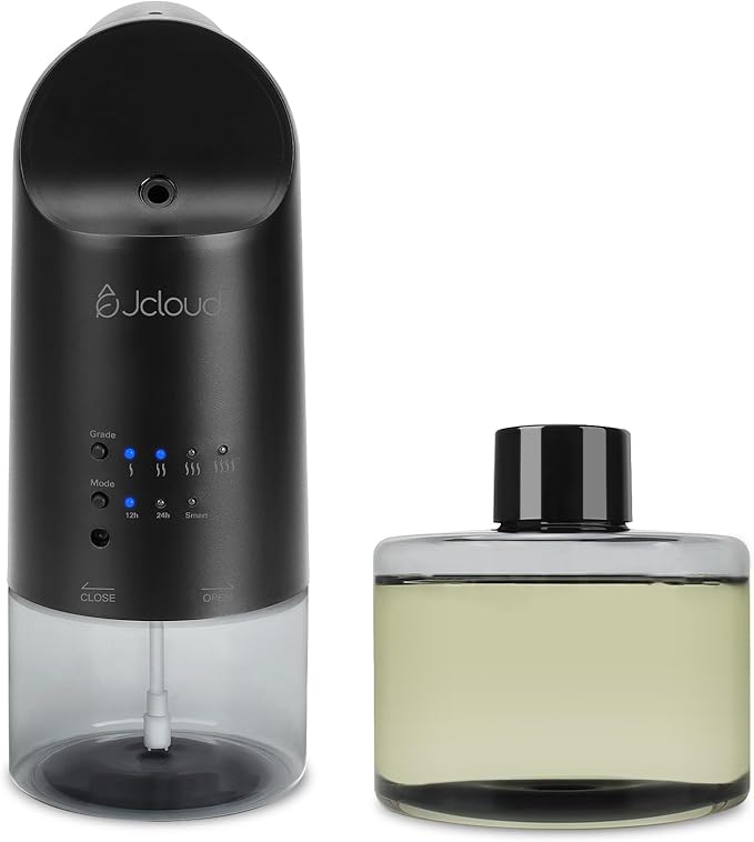 JCLOUD 2025 Plug in Diffuser | Cover Up to 500 Sq. Ft. for Home, Office, Spa – Portable Smart Wall Diffuser 160ML, Black with Royal Serenity Essential Oil Inspired by Ritz-Carlton Hotel - 140mL