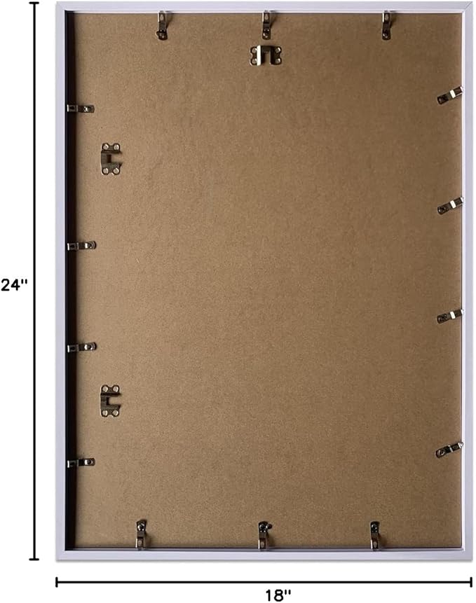 Art Emotion White 18x24 Picture Frame Display 16x20 Pictures with Mat or 18x24 without Mat, Horizontal and Vertical for Wall- 4 packs.