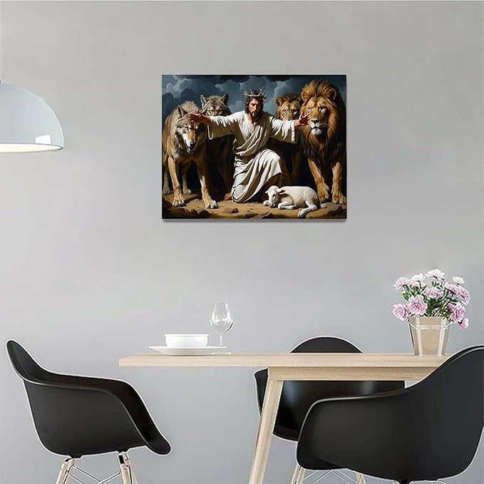 Christian Wall Art Print, Religious Scripture Biblical Decor, Faith-Based Inspirational Landscape with Cross, Digital Printed Canvas Poster for Church, Home Chapel, Prayer Room Decor